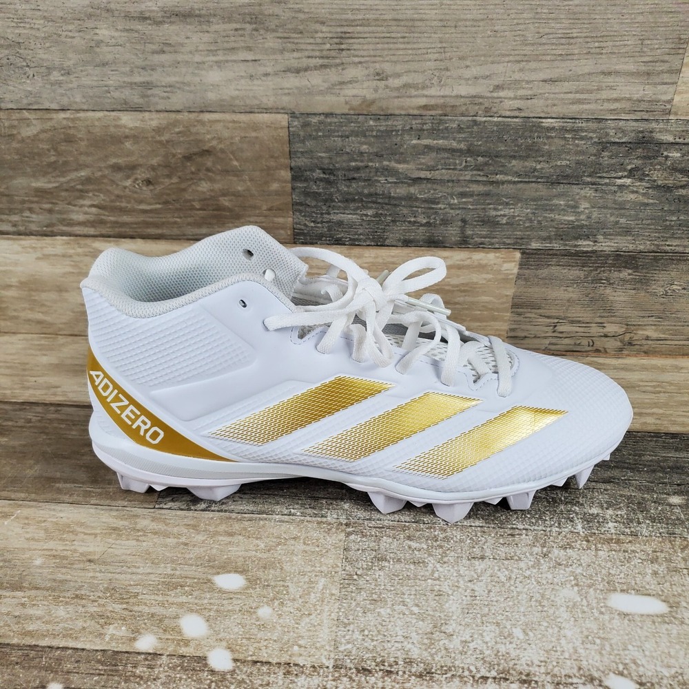 Adidas Adizero Impact.2 MD Mens Shoes Sz 11 White Gold Lace-Up Football Cleats